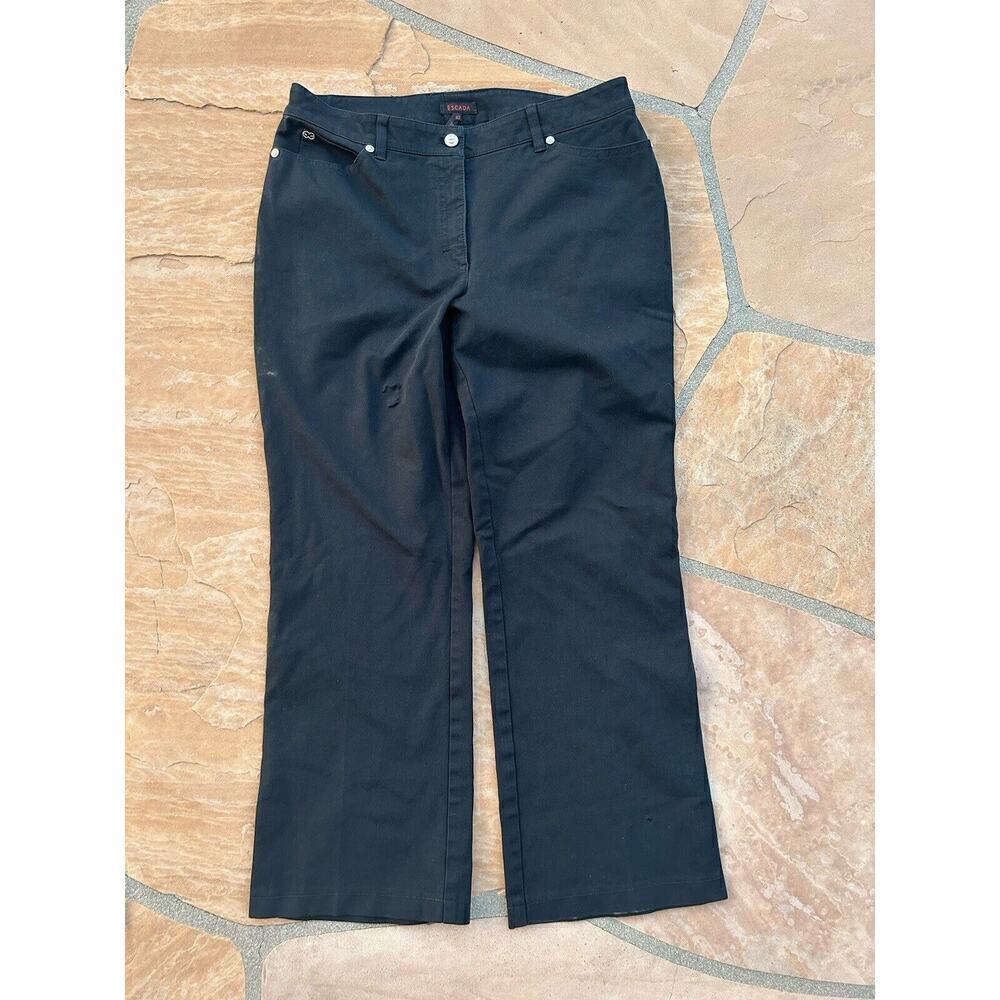 Escada Womens Sz 42 US 12 Straight Leg Pants Trousers Black